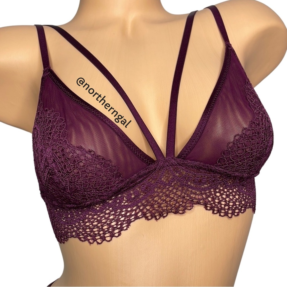 Victoria's Secret Crochet Lace Bralette in Plum - Picture 7 of 13